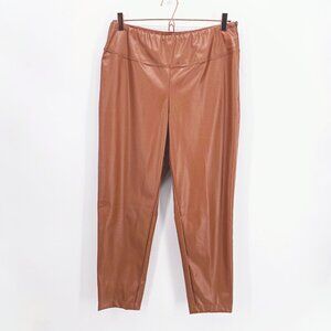 Pamela McCoy Faux Leather High Rise Pant